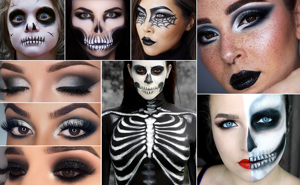 Halloween Black Eyeshadow For A Joker Look Colors Gray Smokey Eyeshadow Palette