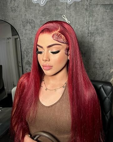 burgundy lace front wigs human hair