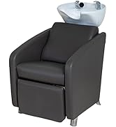 Pibbs 2026 Davino Shampoo Backwash Unit with Large Tilting Porcelain Bowl, Wide Seat to Accommoda...