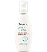 Aveeno Calm + Restore Redness Relief Foaming Cleanser, Daily Facial Cleanser With Calming Feverfe...