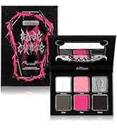 Afflano Pink Goth Eyeshadow Palette, Pink Smokey Eyes Makeup Eyeshadow Pallet With Mirror, for Go...