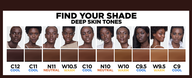 find your shade, deep skin tones