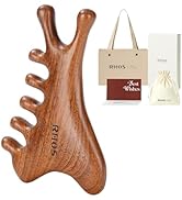 RHOS Multifunctional Wooden Gua Sha Tool｜Scalp Massager for Hair Growth｜Massage Comb for Whole Bo...