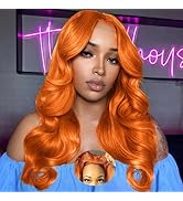 Ailwelia Ginger Glueless Body Wave Bob Wig Human Hair 200% Density 5x5 Hd Lace Closure Wigs For B...