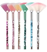 Mekupeu 6Pcs Soft Facial Fan Mask Brushes, Facial Mask Acid Applicator Brushes Tools for Mud Crea...