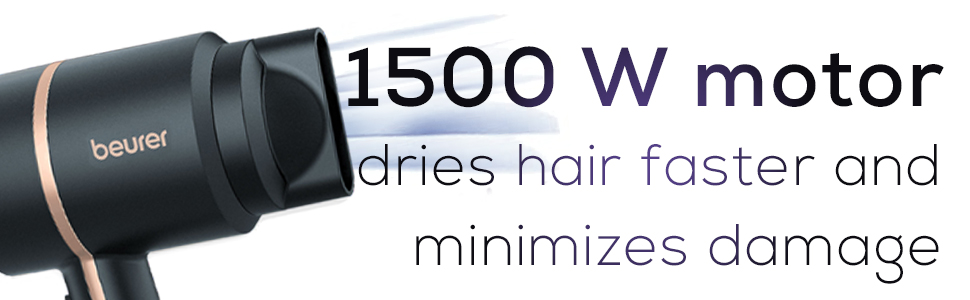 Beurer HC35 Ionic hair dryer with a 1500 motor dries hair faster