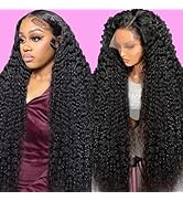 210 Density Deep Wave Lace Front Wigs Human Hair Pre Plucked 26 Inch 13x6 Lace Front Wigs Human H...