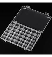 SUTOKAKA 1Pc 42 Grids Clear Plastic Jewelry Organizer Box Large Bead Storage Container with Non-A...