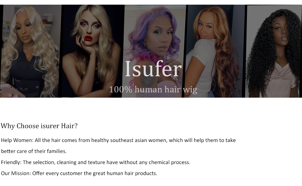 isufer human hair wig