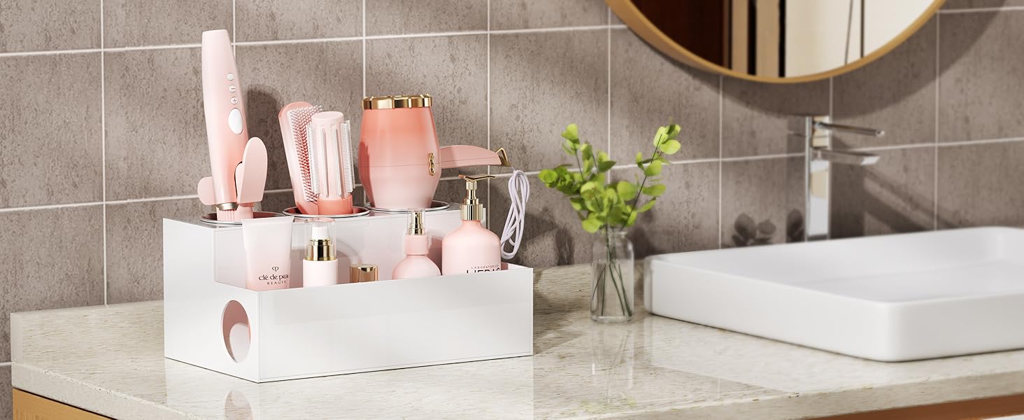 bathroom hair tool organizer drawer