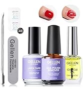 Gellen Gel Nail Polish Remover Kit, Gel Polish Remover for Nails with Liquid Latex Tape Cuticle O...
