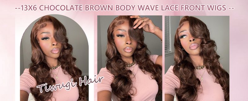 13X6 CHOCOLATE BROWN BODY WAVE LACE FRONT WIGS