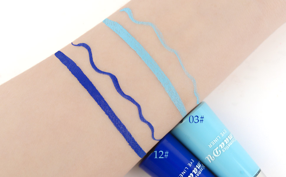 2Pcs Blue Light Blue Liquid Eyeliner Colorful Set Waterproof
