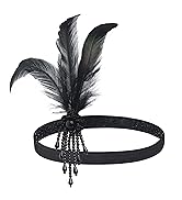BABEYOND 1920s Flapper Headpiece Roaring 20s Feather Headband Roaring 20s Gatsby Hair Accessories