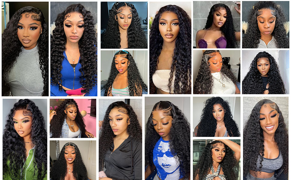 deep wave lace front wigs human hair