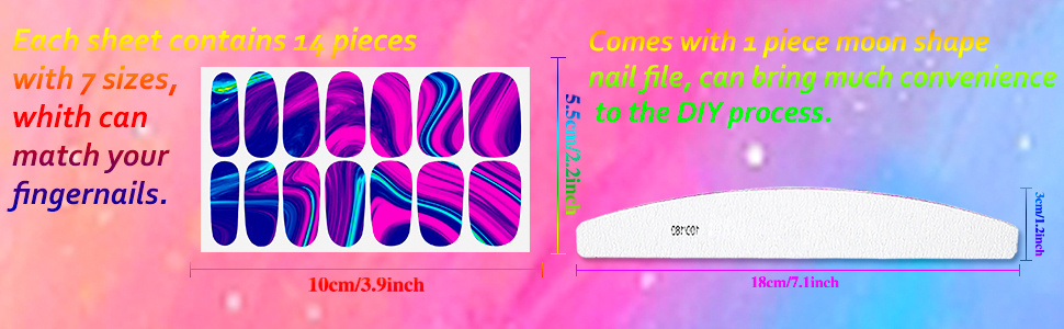JERCLITY 12 Sheets Aurora Gradient Color Nail Polish Strips