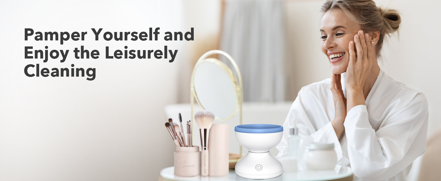 pamper yourself and enjoy the leisurely cleaning with alyfini electric makeup brush cleaner machine