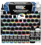 U.S. Art Supply Pouring Masters 48-Color Ready to Pour Acrylic Pouring Paint Set with Silicone Oi...