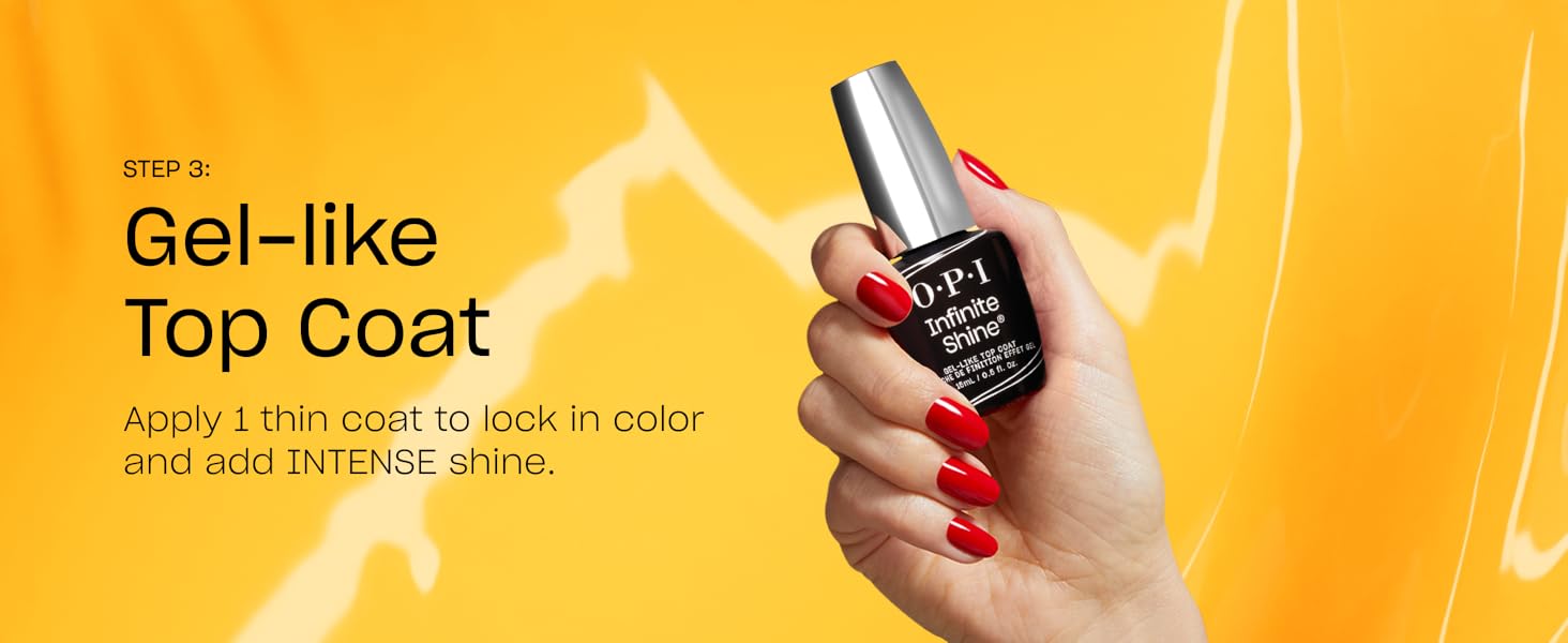 OPI Infinite Shine Long Lasting Nail Polish Gel-like Top Coat 3-Step System Intense Shine