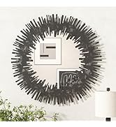SHYFOY Irregular Wall Mirror, Sunburst Black Decorative Mirror with Metal Frame, Ideal for Hallwa...