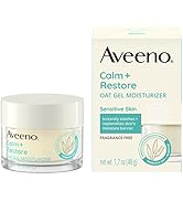 Aveeno Calm + Restore Oat Gel Facial Moisturizer for Sensitive Skin, Lightweight Gel Cream Face M...