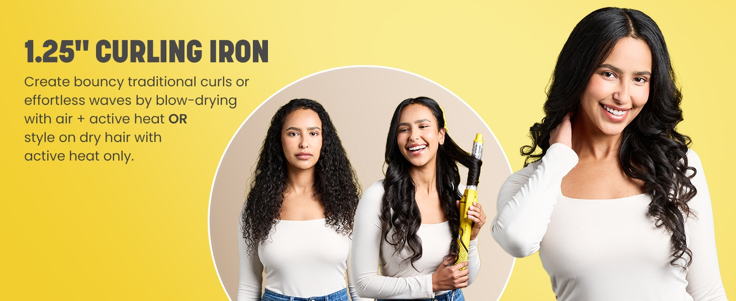 1.25" barrel curling iron to create bouncy curls or effortless waves