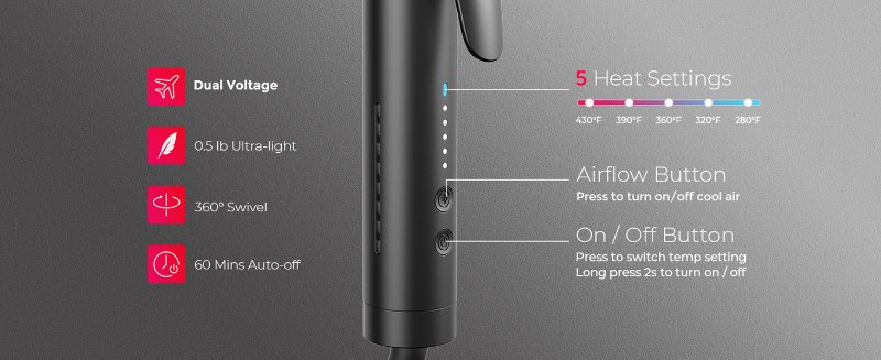 dual voltage curling iron