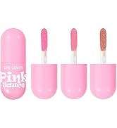 BEUKING Lipstick Set Pink Mirror Waterproof High Pigment Non-Smudge Liquid Nude Lip Gloss Smooth ...