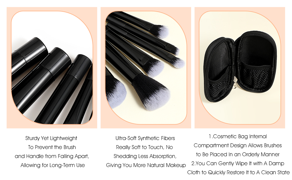 10 Pcs Travel Makeup Brush Set 