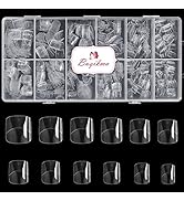 Buqikma Short Square Nail Tips - 600PCS Square Short False Nails Short Acrylic False Clear Tips H...