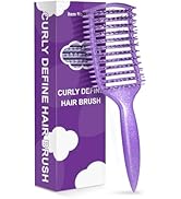 Curly Hair Brush & Curl Defining Brush – Easily Detangles Knots with Less Pulling – Styles Wet or...