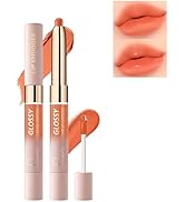 BEUKING Dual Ended Matte Lipstick & Mirror Lip Gloss, 2 Texture in 1 Lip Stain, Non-Stick Cup Smo...