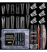 SUTOKAKA 288Pcs Polygel Nail Form Kit 12 Style 12 Sizes Reusable Nail Extension Mold Dual Forms w...