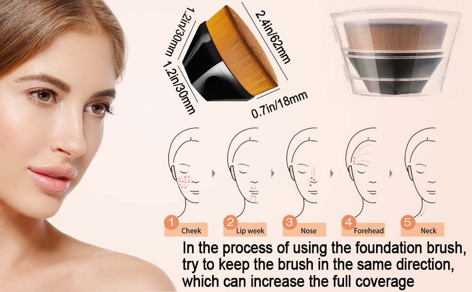 Velour Triangle Powder Puff And Flat Top Hexagon Kabuki Foundation Brush for Face Makeup