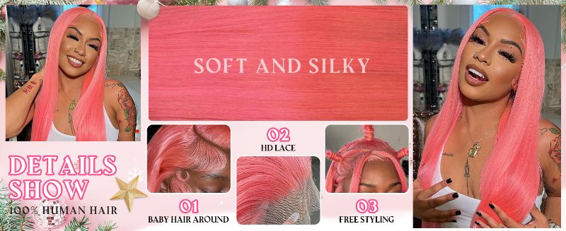human hair wig pink womens gifts for christmas