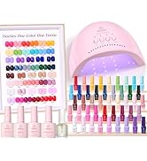 Beetles Gel Nail Polish Kit with U V Light - One Color One Bottle 45 Colors Gel Polish Kit 75 Pcs...