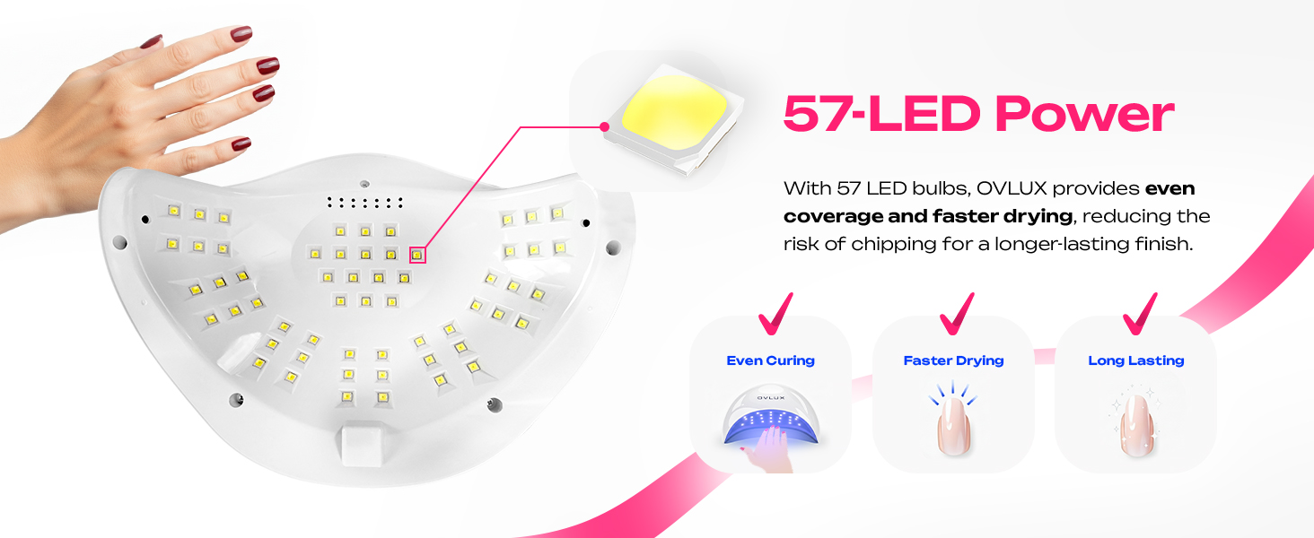ovlux professional grade uv led lamp for gel nails