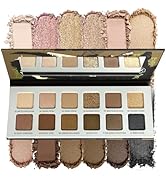 Afflano Neutral Nude Eyeshadow Palette, Matte Shimmer Beige Brown Eyeshadow Palette Highly Pigmen...