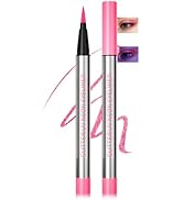 Glitter UV Neon Eyeliner Pencil, Waterproof Smudge-Proof Pink Eye Liner Liquid Pen, High-Pigment ...