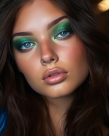 eye shadow makeup DE'LANCI GREEN eyes makeup green makeup