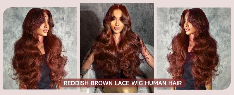 Reddish Brown Lace Front Wigs Human Hair