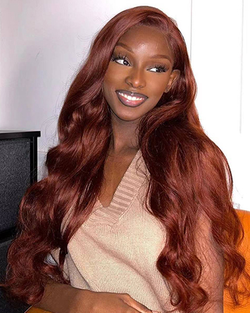 reddish brown lace front wigs human hair