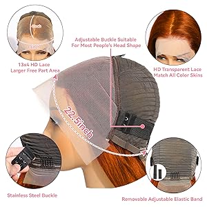 Ginger Orange Lace Front Wigs Human Hair