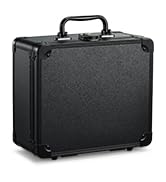 Makeup Case with Magnetic Lighted Mirror Cosmetic Train Box Detachable LED Mirror Adjustable Brig...