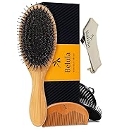 Belula Men's Hair Grooming Set: Boar Bristle Brush, Nylon Pin Brush, Wooden Comb