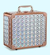 Makeup Case with Magnetic Lighted Mirror Cosmetic Train Box Detachable LED Mirror Adjustable Brig...
