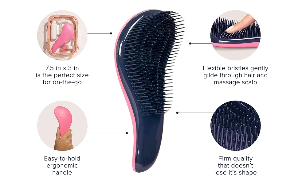 Crave Naturals Glide Thru Detangling Hair Brushes for Adults & Kids Hair