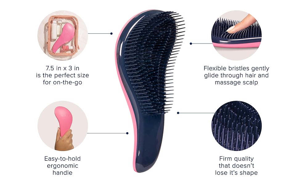 Crave Naturals Glide Thru Detangling Hair Brushes for Adults & Kids Hair