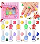ETYJO Kids Nail Polish - Quick Dry Non-Toxic Nail Polish Set 10 Colors Water Based Peel Off Nail ...