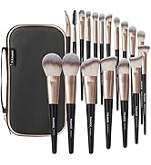 Makeup Brushes with Case, MAANGE 18 Pcs Professional Makeup Brush Set Premium Synthetic Face Kabu...